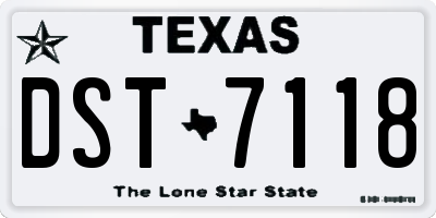 TX license plate DST7118