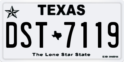 TX license plate DST7119