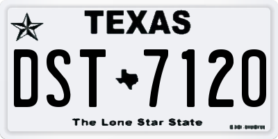 TX license plate DST7120