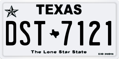 TX license plate DST7121