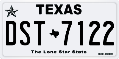 TX license plate DST7122