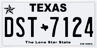 TX license plate DST7124