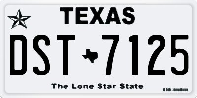 TX license plate DST7125