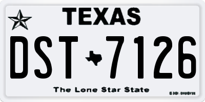 TX license plate DST7126