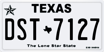 TX license plate DST7127
