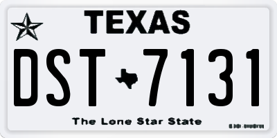 TX license plate DST7131
