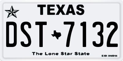 TX license plate DST7132