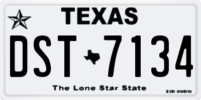 TX license plate DST7134