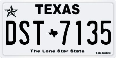 TX license plate DST7135