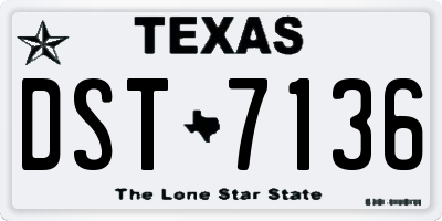 TX license plate DST7136