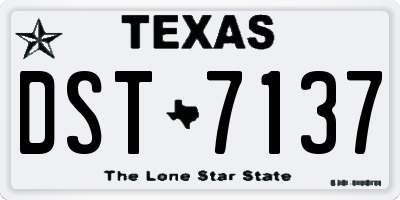 TX license plate DST7137
