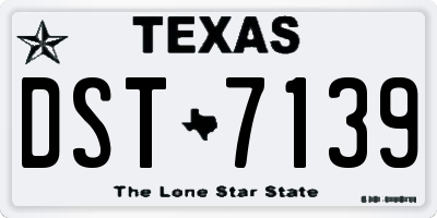TX license plate DST7139