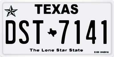 TX license plate DST7141