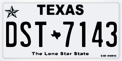 TX license plate DST7143