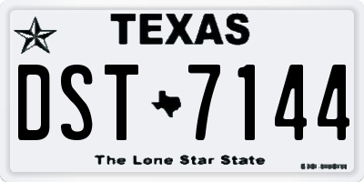 TX license plate DST7144