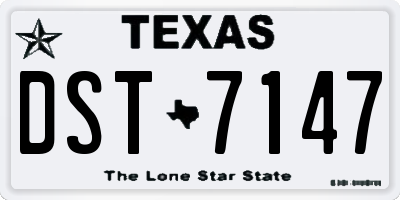 TX license plate DST7147