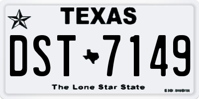 TX license plate DST7149