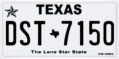 TX license plate DST7150
