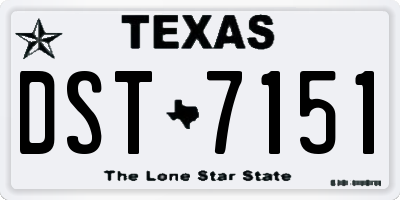 TX license plate DST7151