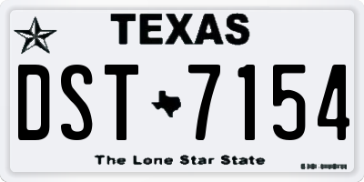 TX license plate DST7154