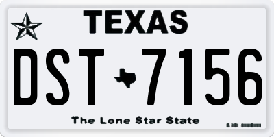 TX license plate DST7156