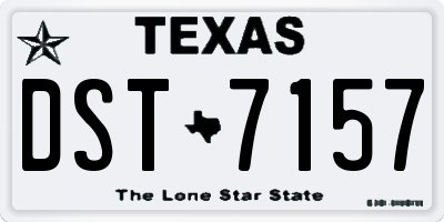 TX license plate DST7157