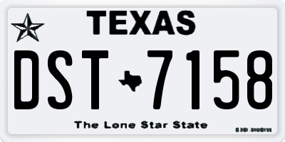 TX license plate DST7158