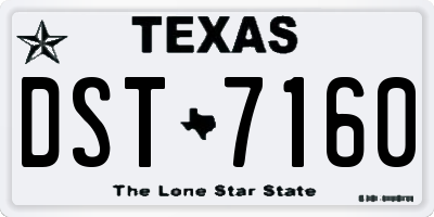 TX license plate DST7160
