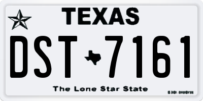 TX license plate DST7161