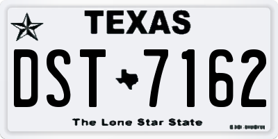 TX license plate DST7162
