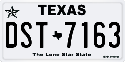 TX license plate DST7163