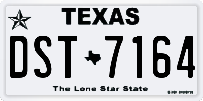TX license plate DST7164