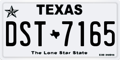 TX license plate DST7165