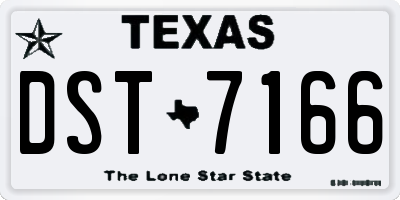 TX license plate DST7166