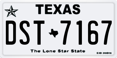 TX license plate DST7167