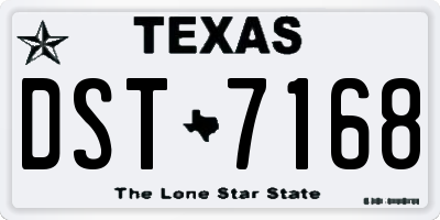 TX license plate DST7168