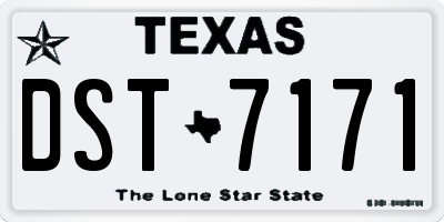 TX license plate DST7171