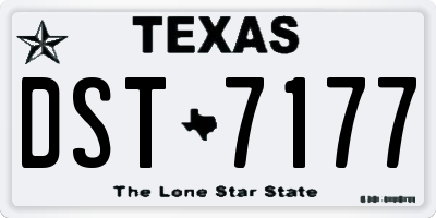 TX license plate DST7177