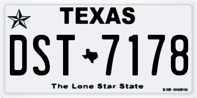 TX license plate DST7178