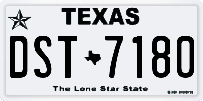 TX license plate DST7180