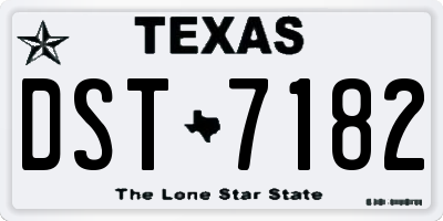 TX license plate DST7182