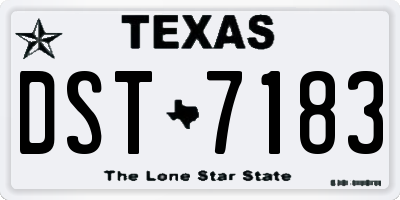 TX license plate DST7183