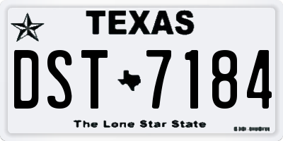 TX license plate DST7184