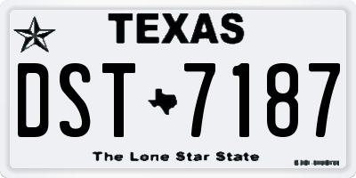 TX license plate DST7187