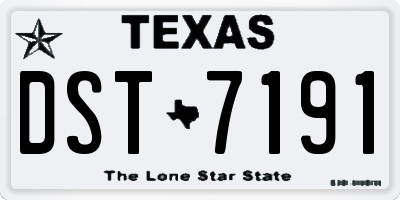 TX license plate DST7191
