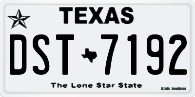 TX license plate DST7192