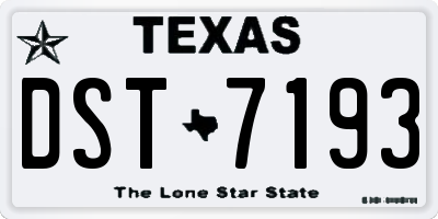 TX license plate DST7193