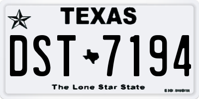 TX license plate DST7194