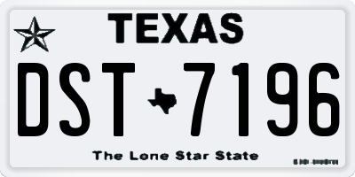 TX license plate DST7196