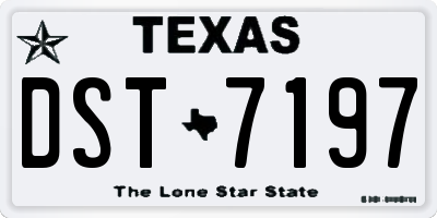 TX license plate DST7197